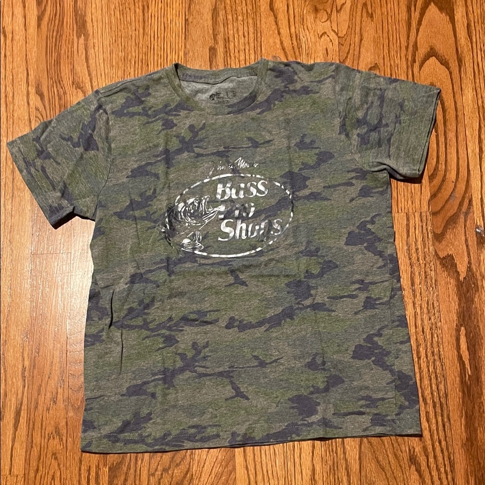 Bass Pro Shops Olive & Dark Green Camo Kids Tee
